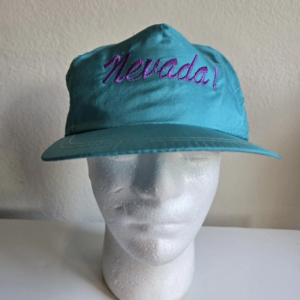 Vintage‎ Great Mountain West Supply Nevada 90's Hat Teal Purple Snapback